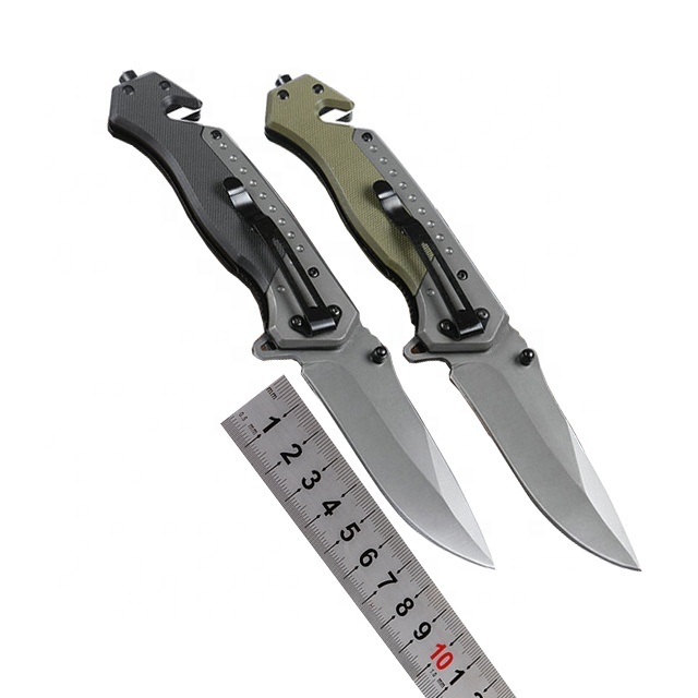 OEM Best sell Multi Functional Green/Black G10 Handle Folding Pocket Knife Tactical Combat Survival Knife