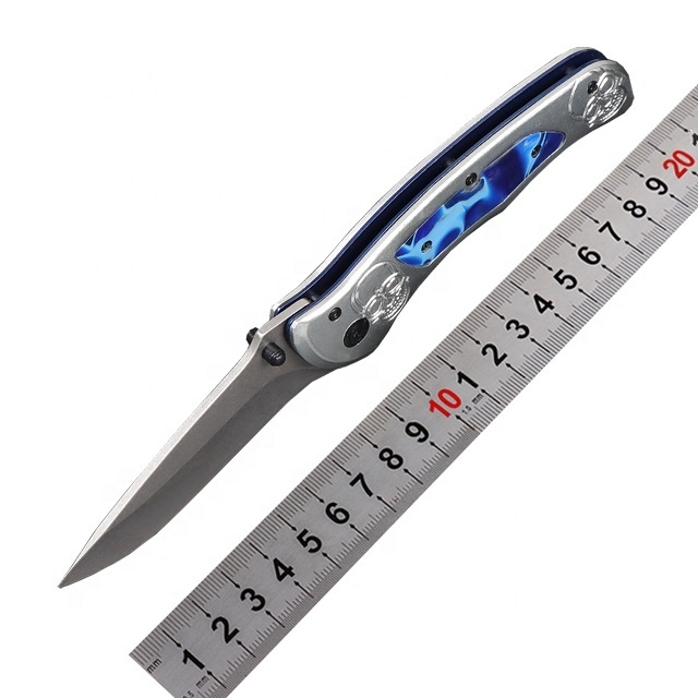 OEM Easy Carry Popular Aluminum Survival Knife Camping Portable Pocket Folding Knife with belt clip