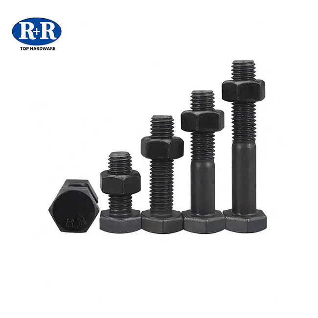 High Quality Hex Head Fastener Grade 8.8/10.9/12.9 Hex Bolt And Nut Black screws and nuts