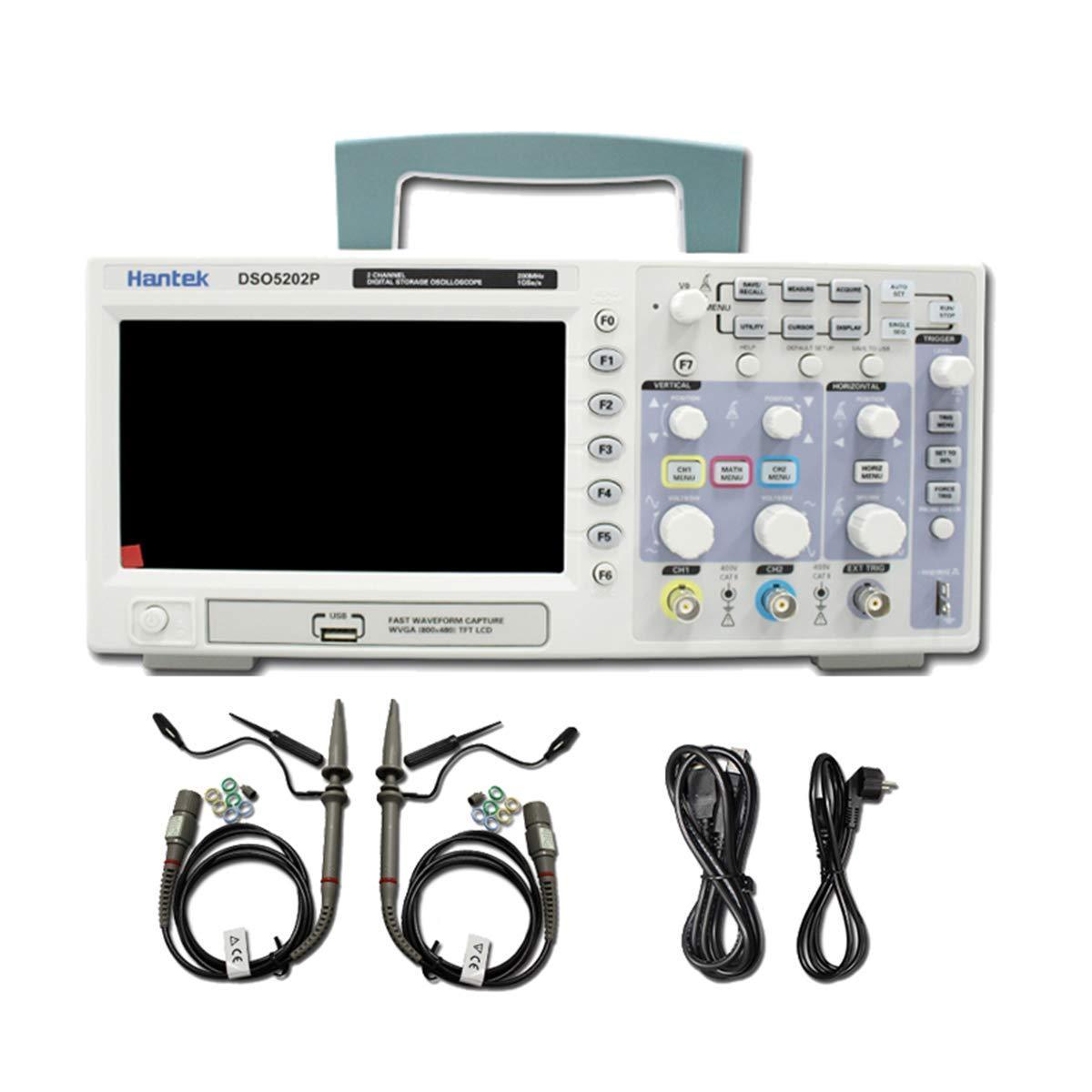 Digital Oscilloscope 200mhz Hantek Dso5202p Bandwidth 2 Channels Pc Usb Lcd Portable Osciloscopio Electrical Tools