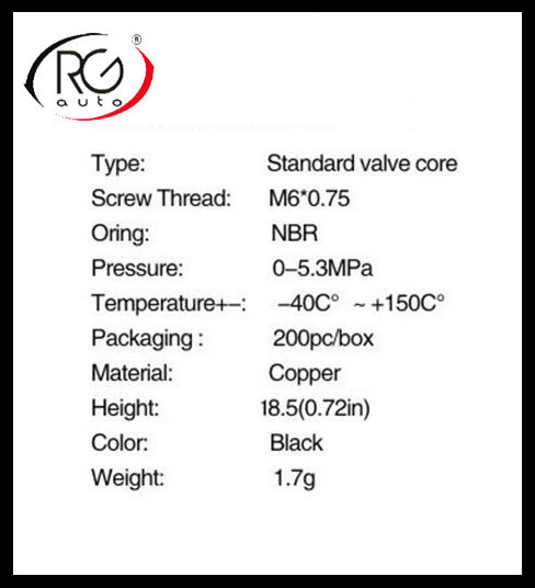 HVAC RG-VC003 R134a automotive air conditioning valve core