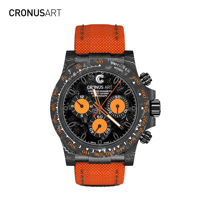 CRONUSART Lucky Compass Fashionable Design Double-Sided Sapphire Mechanical Watch Carbon Fiber  Watch Case