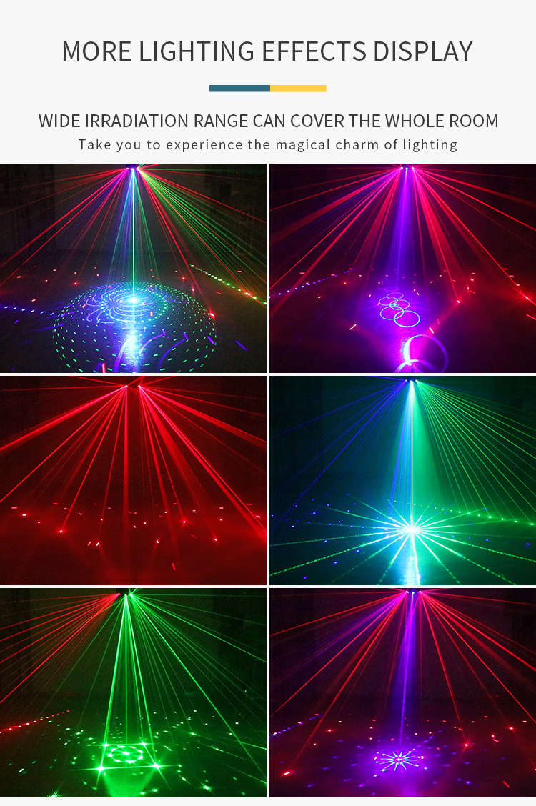 (Drop shipping )  Laser Beam   ,  white Strobe Lights ,  Laser Patterns  Projector  ,3 in 1 RGB Disco DJ Party Laser Lights