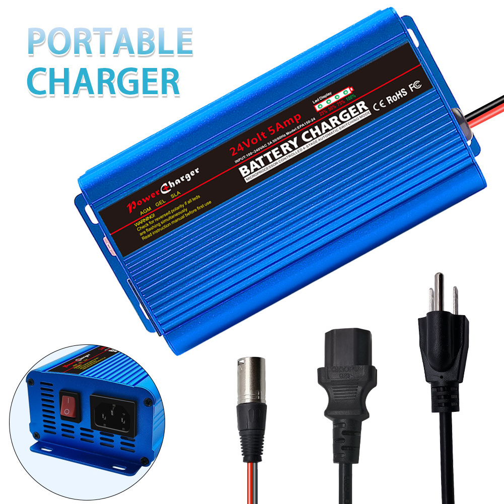 24V 5 Amp SLA Battery Charger and Maintainer mobility scooter battery charger