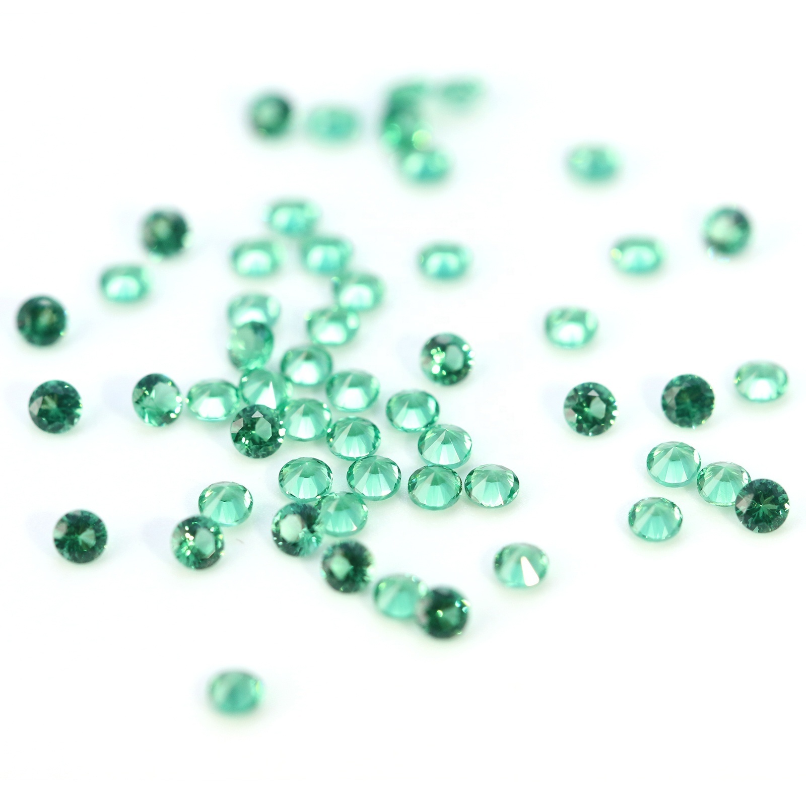 Factory Wholesale 5mm Blue-Green Round Spinel Synthetic Loose Stone Spinel Gemstone Price For Earring Ring Bracelet Necklace