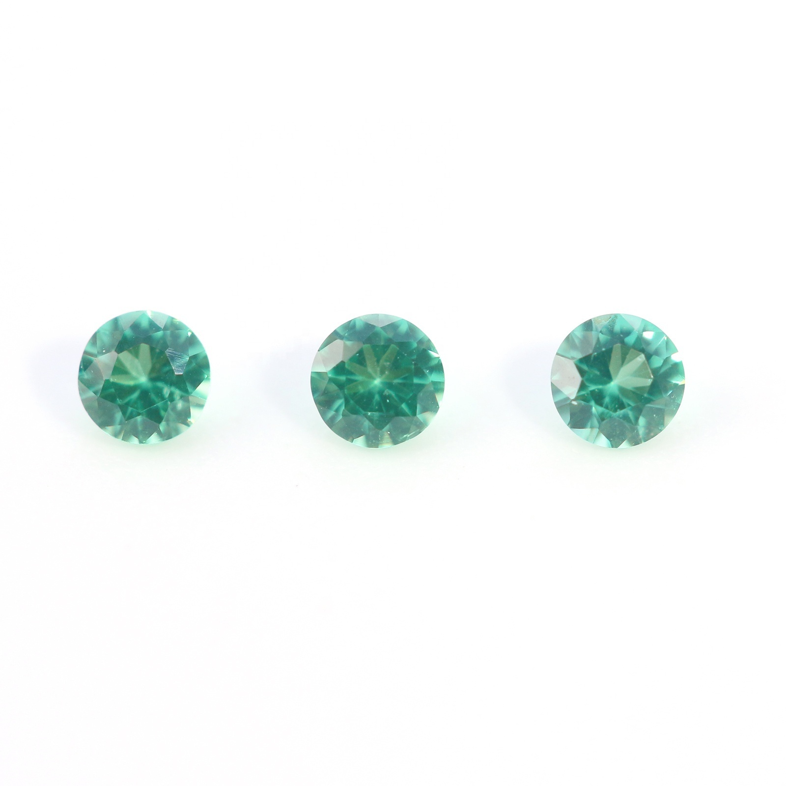 Factory Wholesale 5mm Blue-Green Round Spinel Synthetic Loose Stone Spinel Gemstone Price For Earring Ring Bracelet Necklace