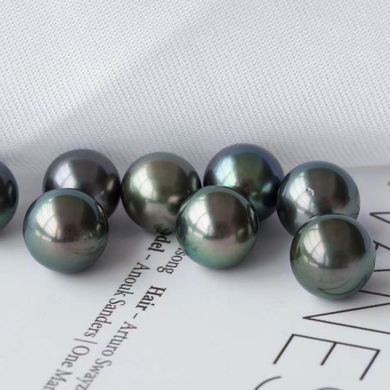 2023 hot sell wholesale natural 8mm 3A round pearl black from Tahiti