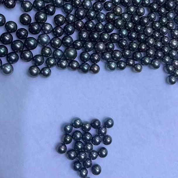 2023 hot sell wholesale natural 8mm 3A round pearl black from Tahiti