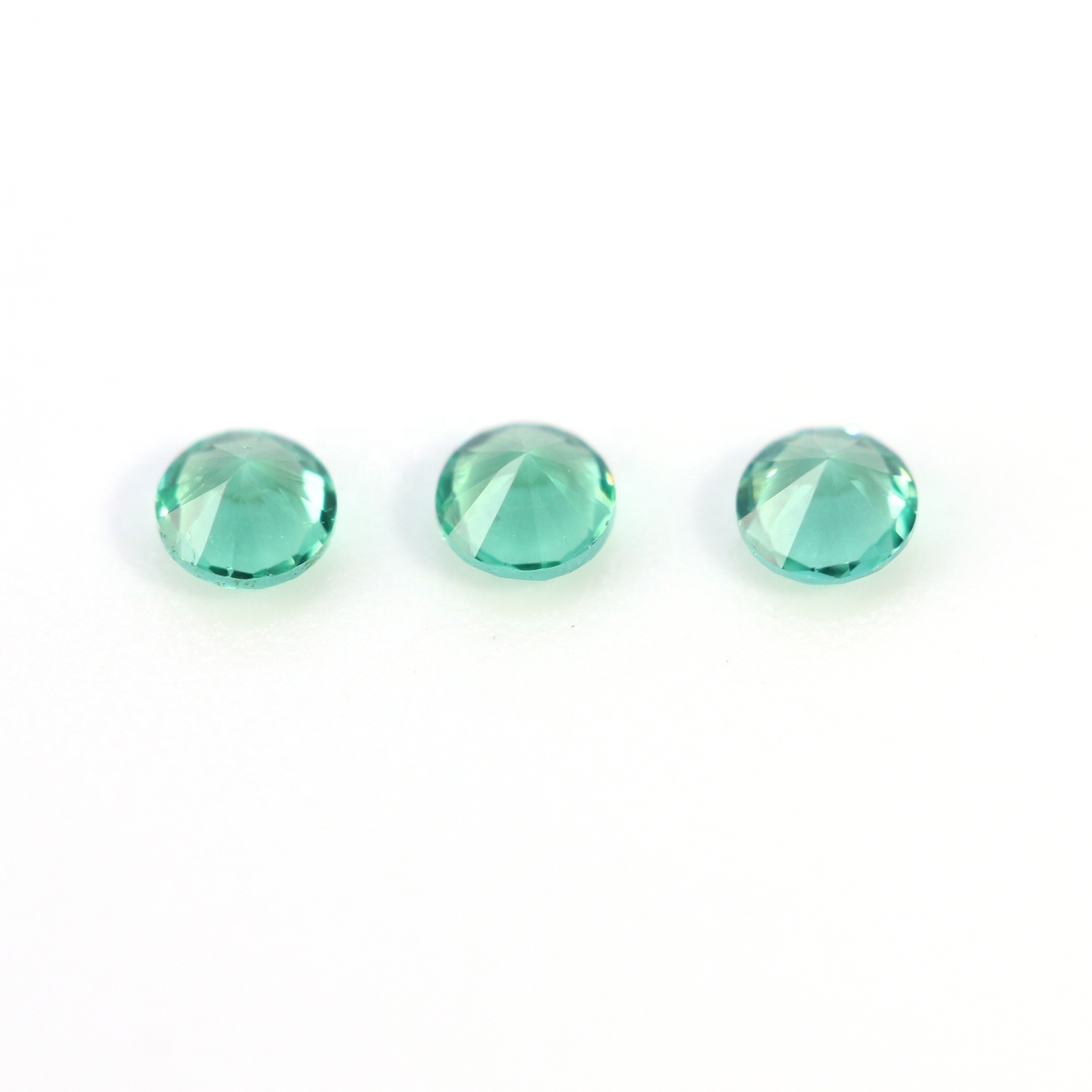 Factory Wholesale 5mm Blue-Green Round Spinel Synthetic Loose Stone Spinel Gemstone Price For Earring Ring Bracelet Necklace