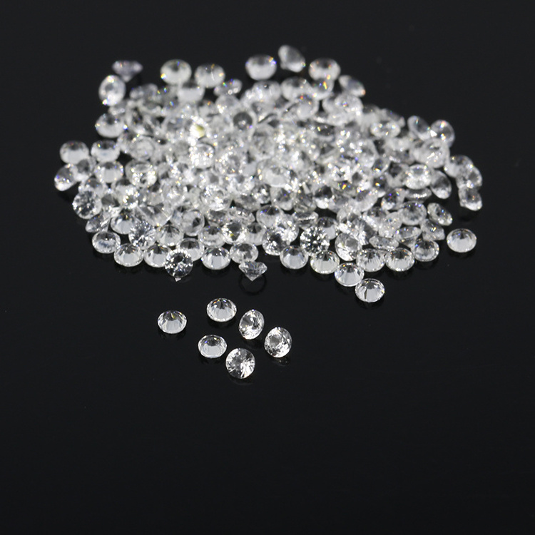 Factory wholesale 0.8~3mm round cut white gems natural loose gemstone high quality for jewelry making white zircon