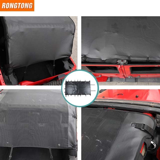 4 Doors Car Accessories Sunshade Mesh Full Cover Leather Soft Top for Jeep Wrangler JK 2007-2017