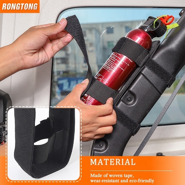 Car Accessories Adjustable Roll Bar Car Fire Extinguisher Mounted Carrying Strap for Jeep Wrangler JL