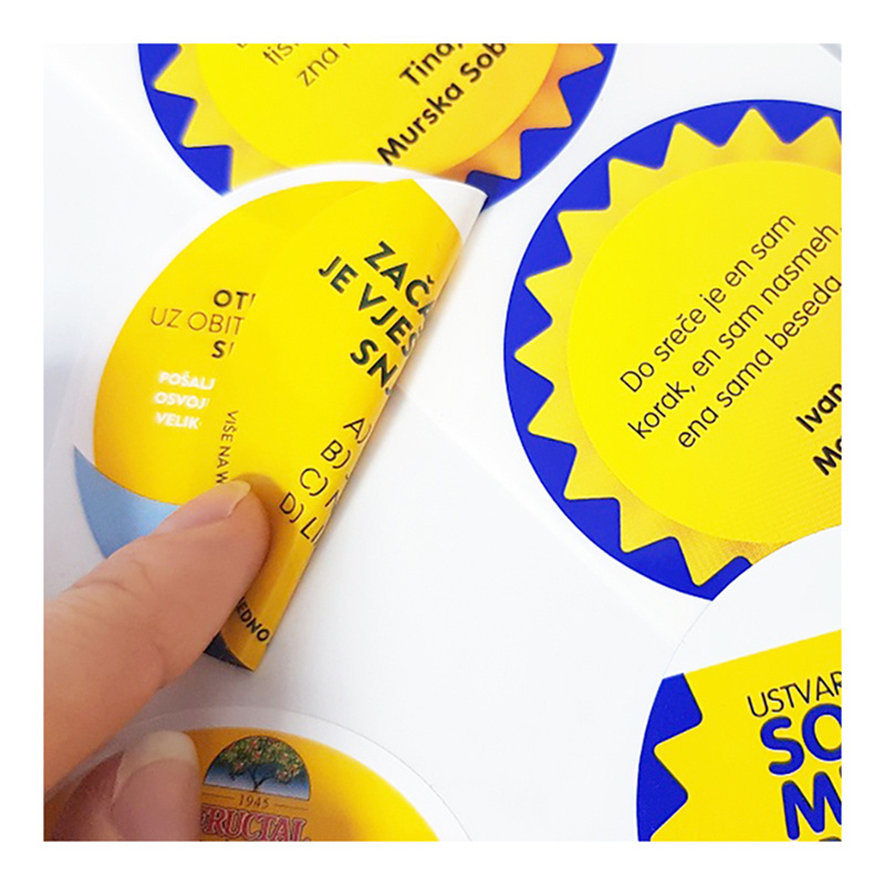 Custom Printing Packaging Waterproof Adhesive Round Double Layer Stickers Booklet Double-sided Multi Layer Sticker Label