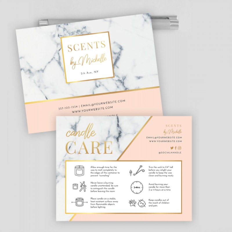 Custom Luxury Design Thank You Cards Jewelry Care Card Printable Instruction For Small Business Care Card