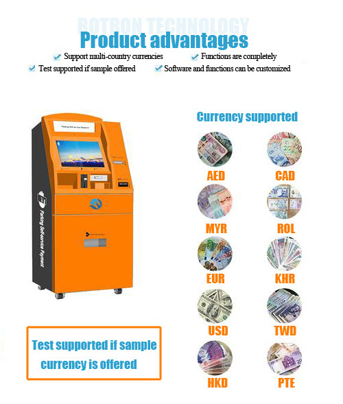 Automatic parking self payment machine for license plate recognition with barcode scanner