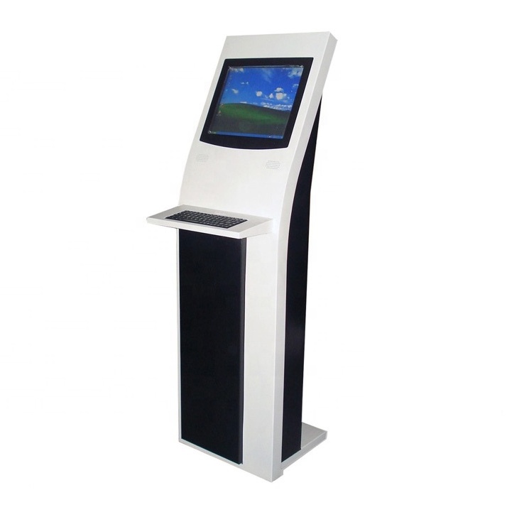 High Safety Self service Windows 10 free standing Indoor Query kiosk with Mental Keyboard