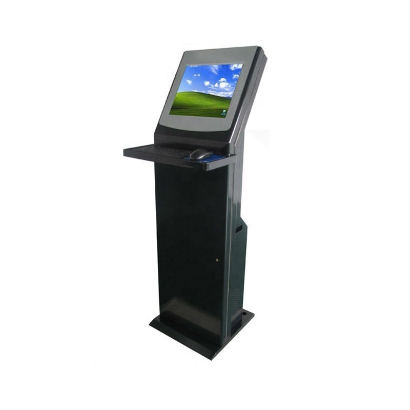 High Safety Self service Windows 10 free standing Indoor Query kiosk with Mental Keyboard