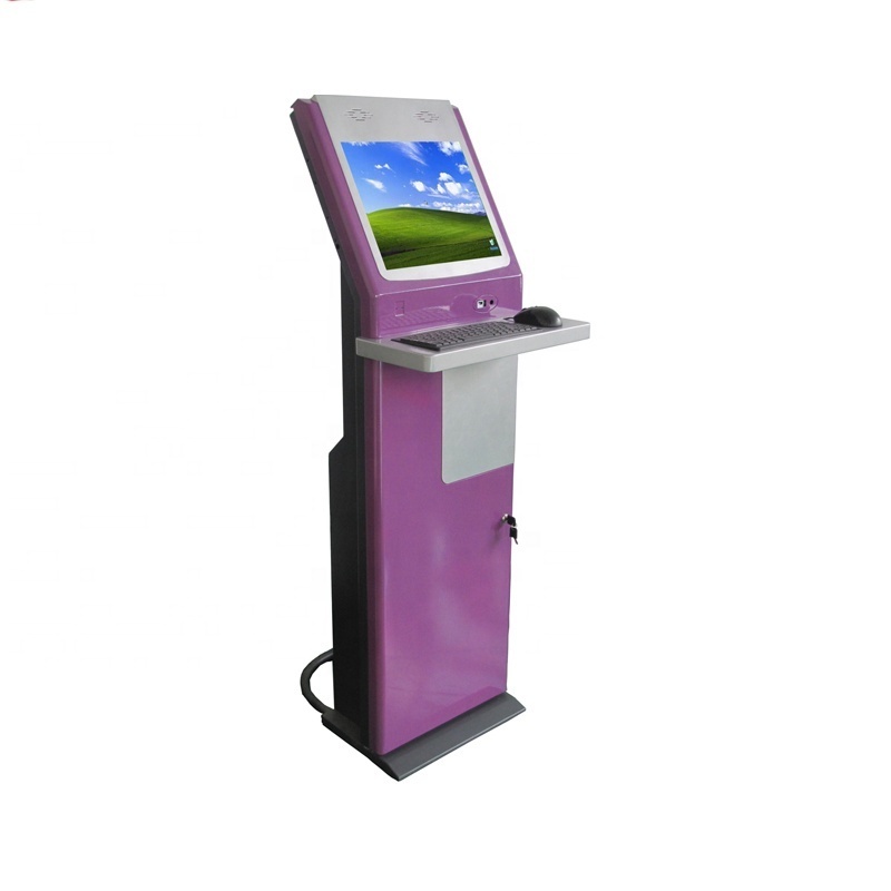 High Safety Self service Windows 10 free standing Indoor Query kiosk with Mental Keyboard