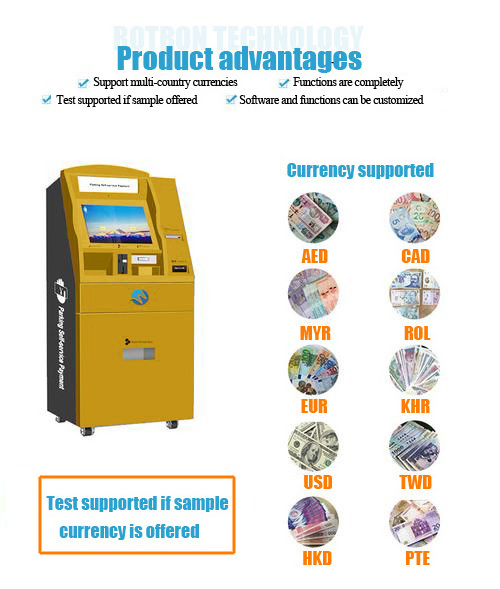 Smart design customized free standing currency exchange machine with cash dispenser