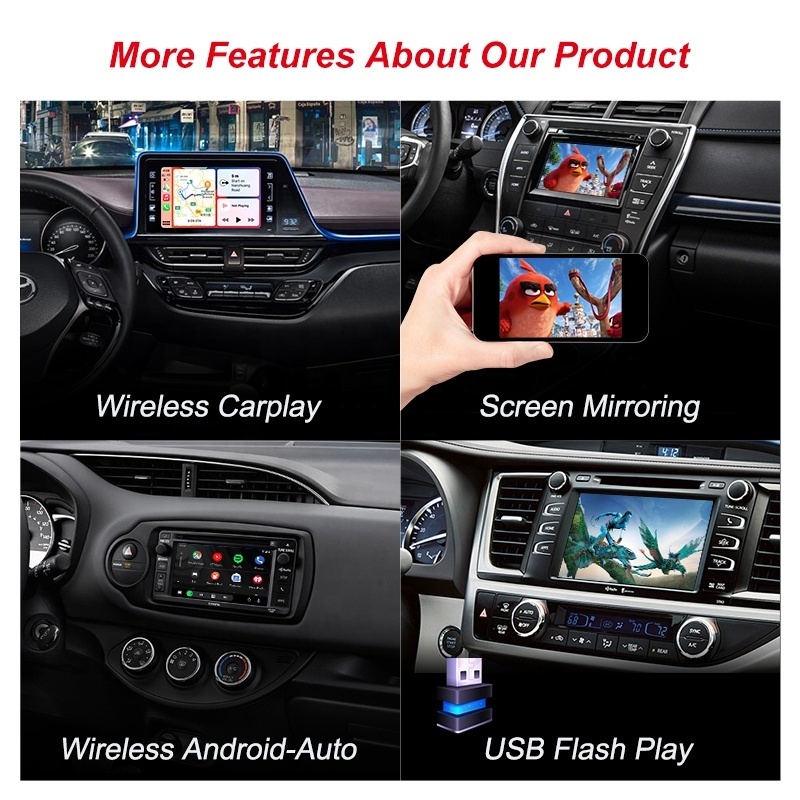 Route Video interface carplay ai box for Toyota series carplay box support original rear view camera