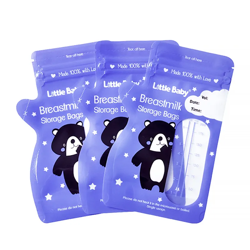 Wholesale BPA free food grade upright breast milk bags Pre sterilized safe feeding BPA free breast milk storage bags