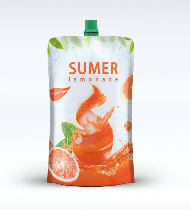 Customized Aluminum Foil Packaging Refill Liquid Fruit Juice Plastic Spouted Pouches Bags For Drinks