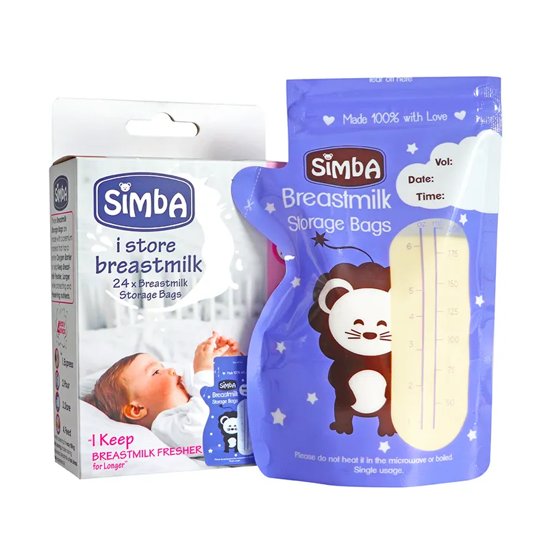 Wholesale BPA free food grade upright breast milk bags Pre sterilized safe feeding BPA free breast milk storage bags