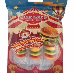 Wholesale Freeze Dried Hamburger Gummies Candy Sweet And Fruity Flavor Cartoon Shape Food Packaging