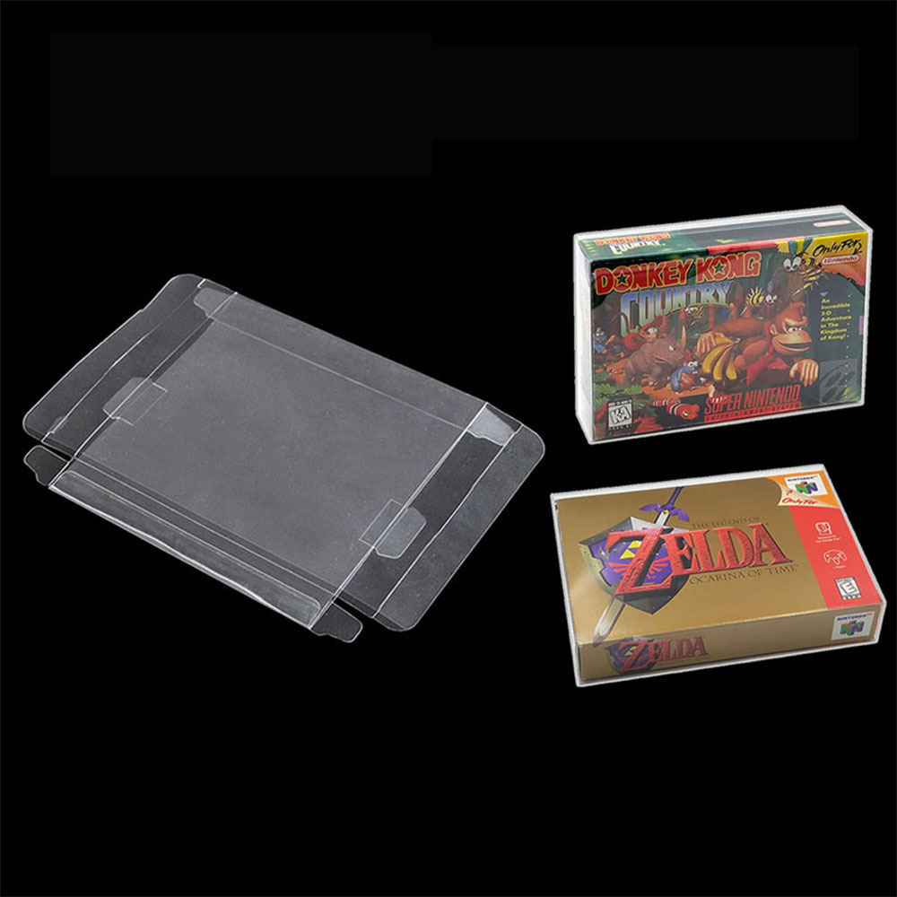 High Quality Transparent Display Case for Super Nintendo Entertainment System/SNES/N64 Game Cartridges Protective Case