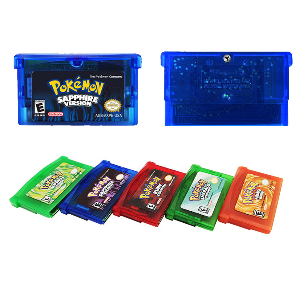 For NDSL GB GBC GBM GBASP Classic 32 Bit Video Game Cartridge Pokemon Emerald FireRed LeafGreen Ruby Sapphire Game Cards