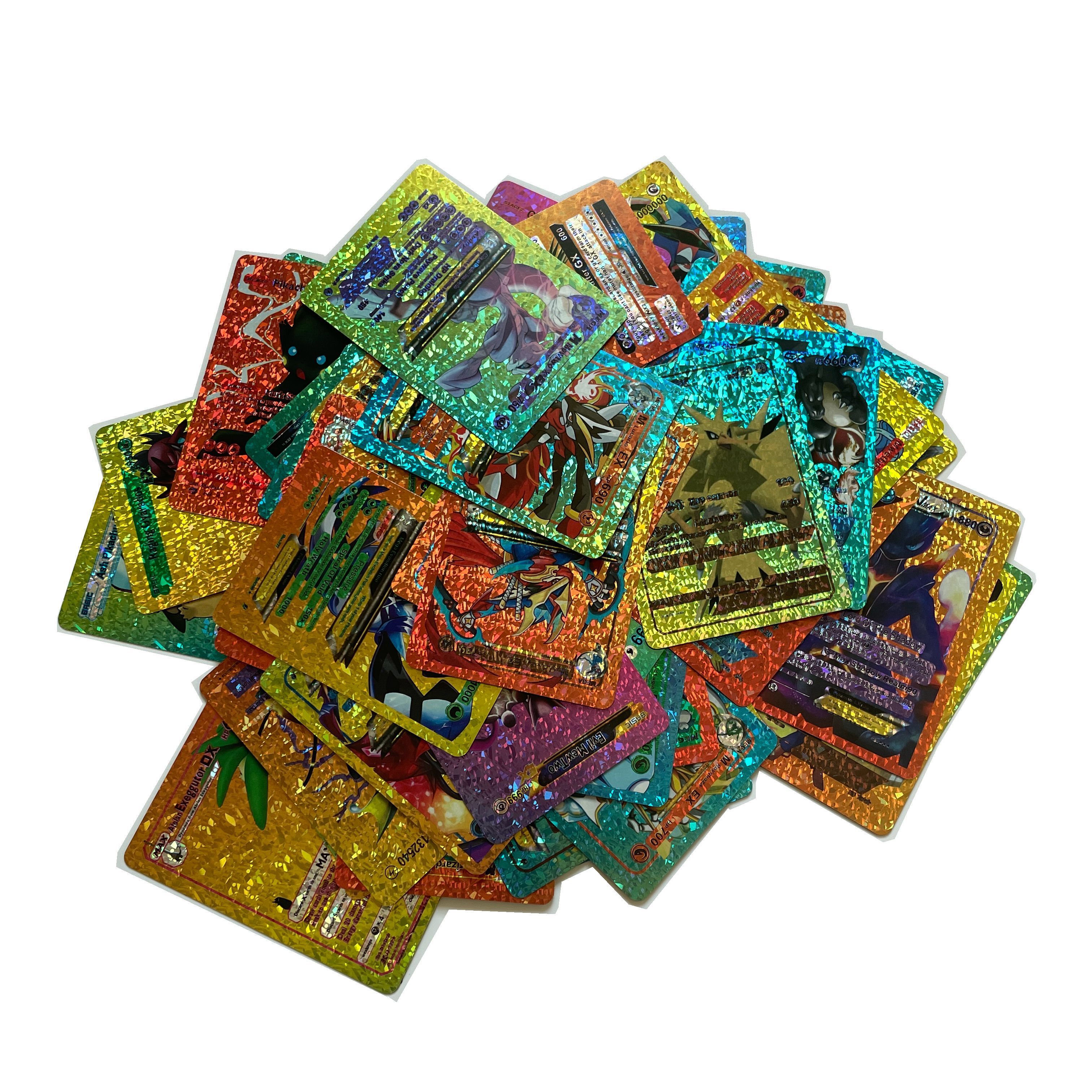 Pokemon Diamond Cards EX GX V VMAX DX Basic Rare Pokemon Trading Card Game High HP Shiny Flashing POKEMON TCG Cards