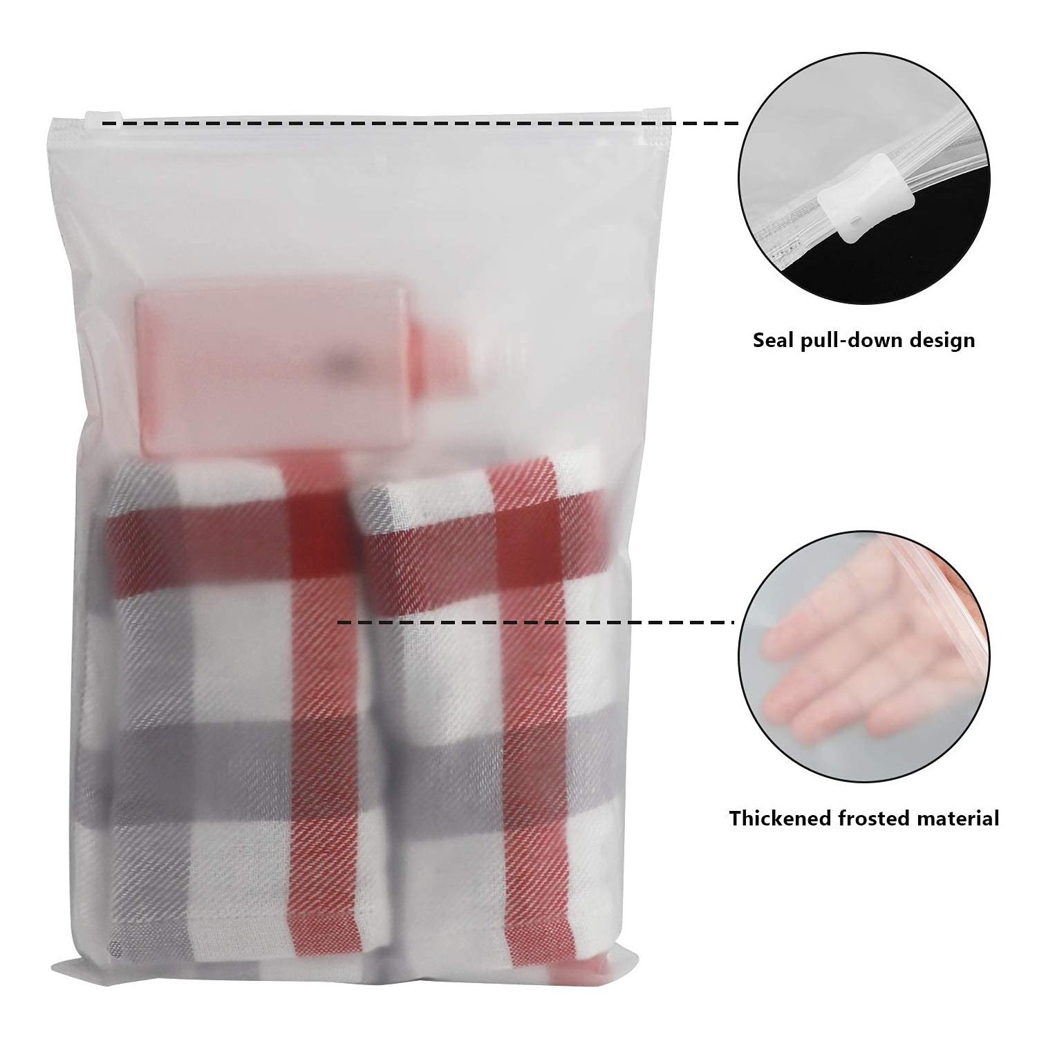 Plastic Bags For Hoodies Frosted Plastic Zip Slider Bags For Clothing With Vent Holes Resealable Poly Bags For Clothes Business