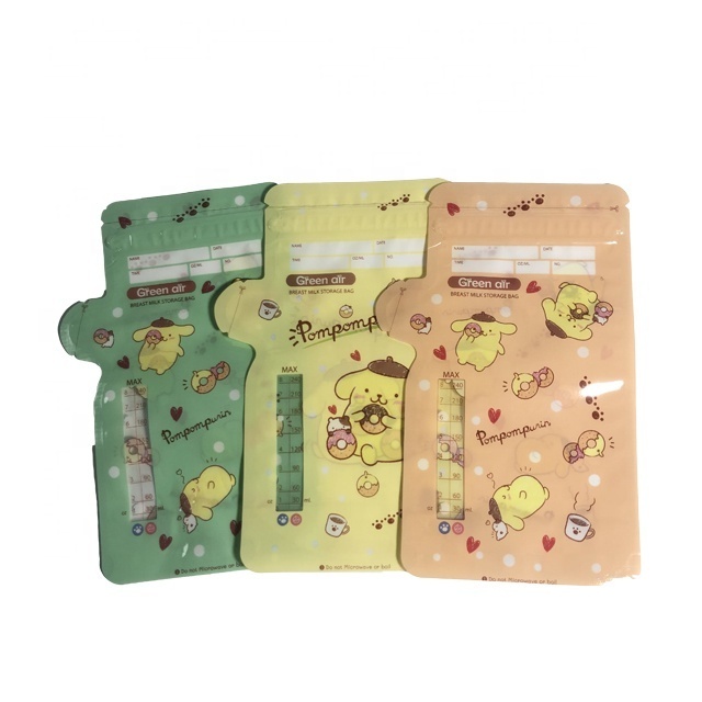 custom BPA Free Baby Breast Milk Storage Bags with Double Zipper Seal  baby feeding stand up Storage Bags