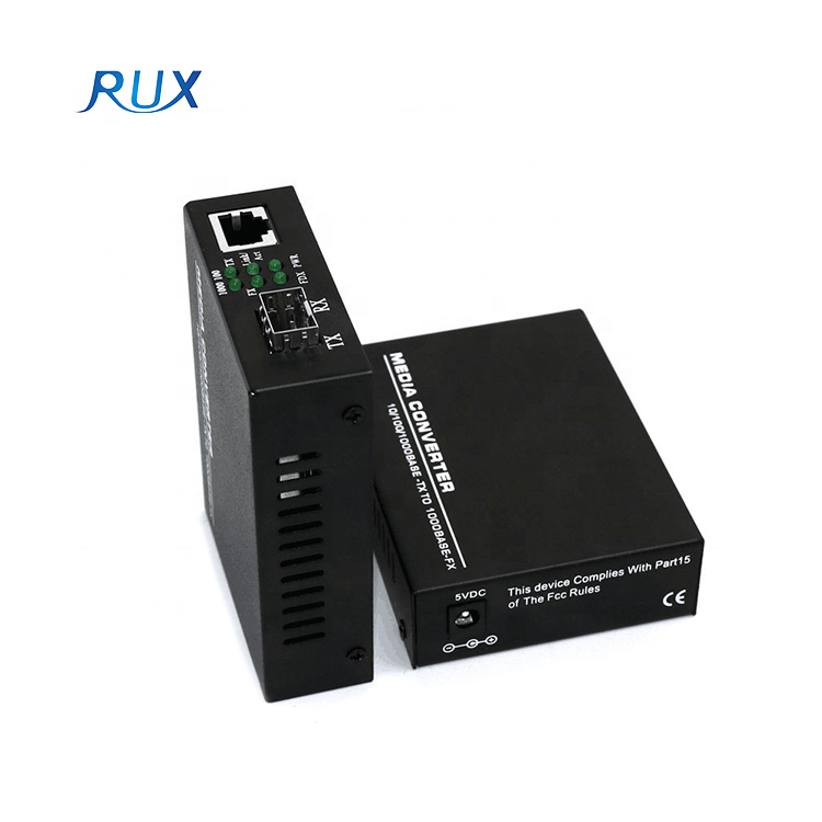 Gigabit Ethernet 10/100/1000M SFP Port Optical Fiber Media Converter