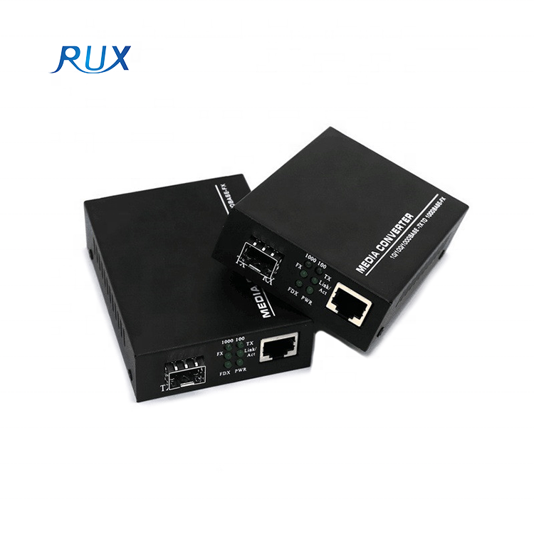 Gigabit Ethernet 10/100/1000M SFP Port Optical Fiber Media Converter