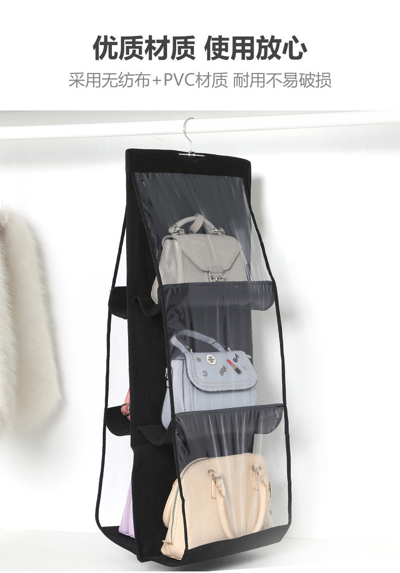 Hanging Handbag Organizer for Wardrobe Closet Transparent Storage Bag Door Wall Clear Sundry Shoe Bag with Hanger Pouch