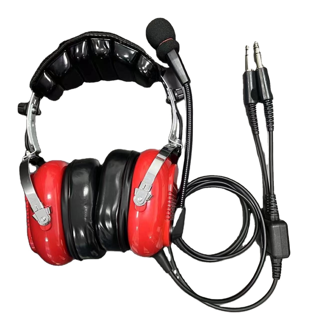 Aviation Pilot Headset with GA Dual Plugs Stereo Mono Switch MP3 Music Input Includes Headset Bag Gel Ear Seal