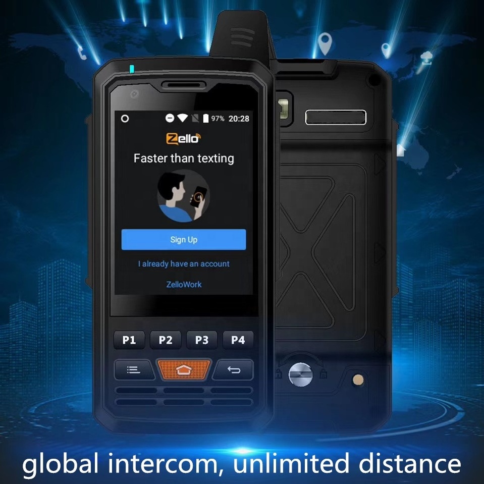 100km 200km 500km 1000 mile Long Range Zello Android 4g Mobile Phone Smartphone SIM Card Walkie Talkie Intercom Two Way Radio