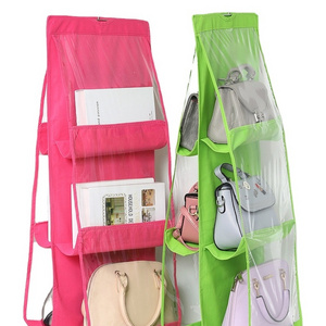 Hanging Handbag Organizer for Wardrobe Closet Transparent Storage Bag Door Wall Clear Sundry Shoe Bag with Hanger Pouch