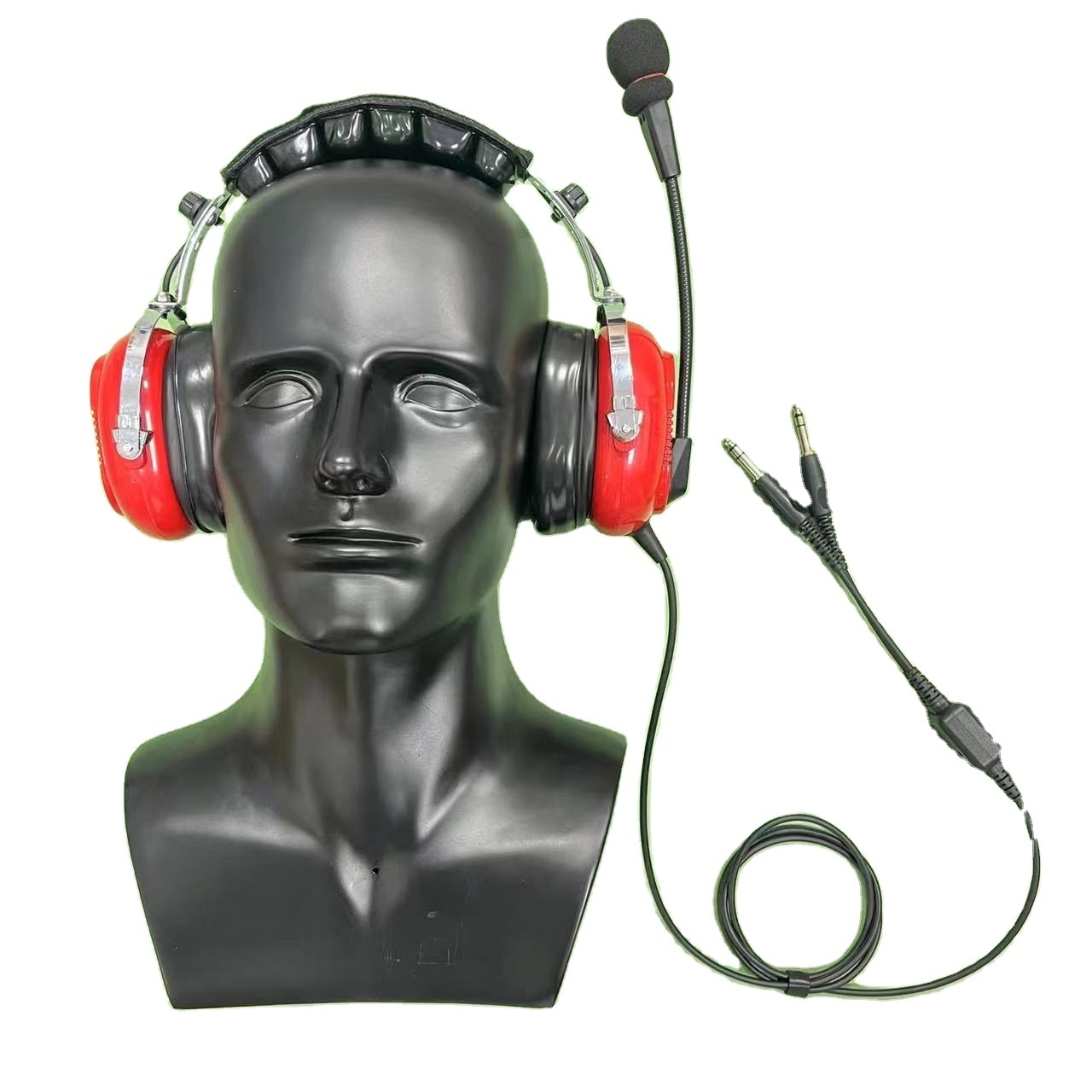 Aviation Pilot Headset with GA Dual Plugs Stereo Mono Switch MP3 Music Input Includes Headset Bag Gel Ear Seal