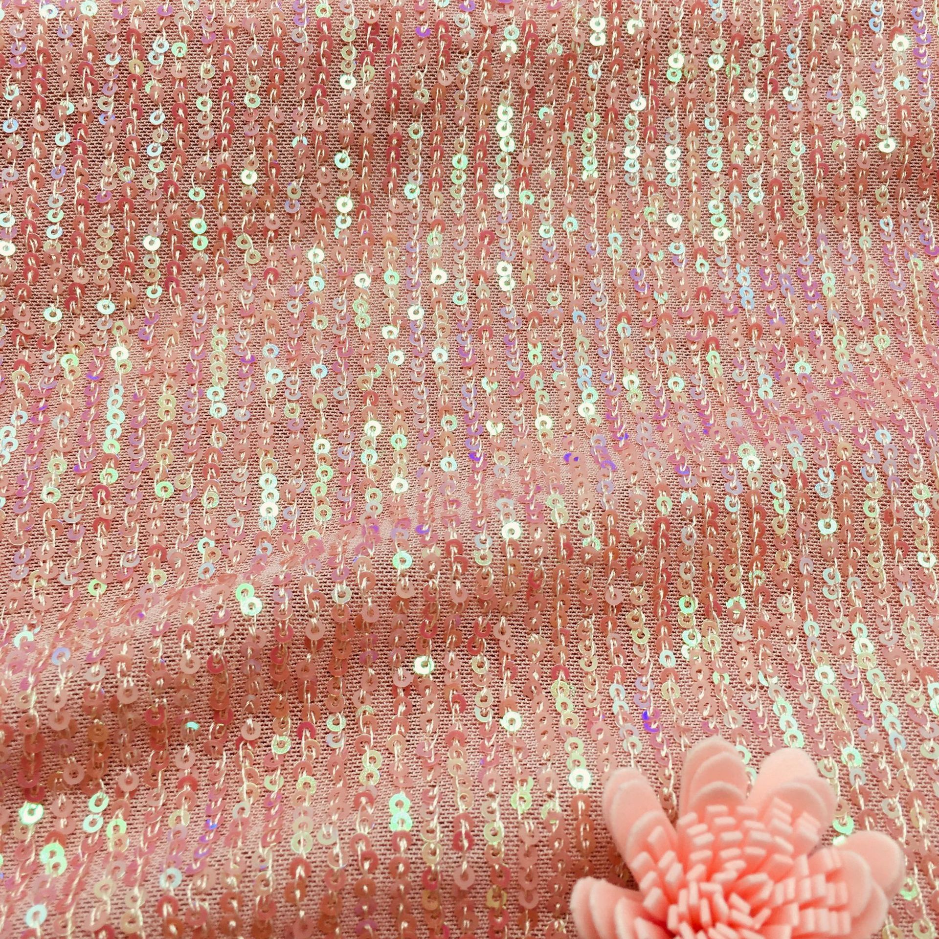 3mm straight sequin embroidered elastic mesh vertical stripe bead embroidered fabric stage dress cloth Material wholesale