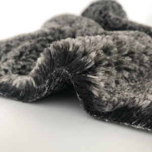 Custom grey brushed soft faux fur cut velvet fabric for toys and clothes