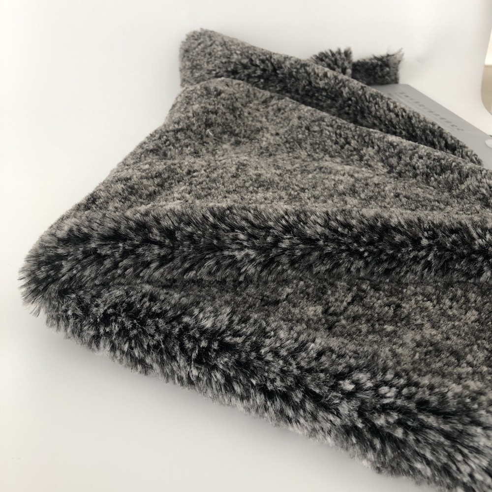 Custom grey brushed soft faux fur cut velvet fabric for toys and clothes