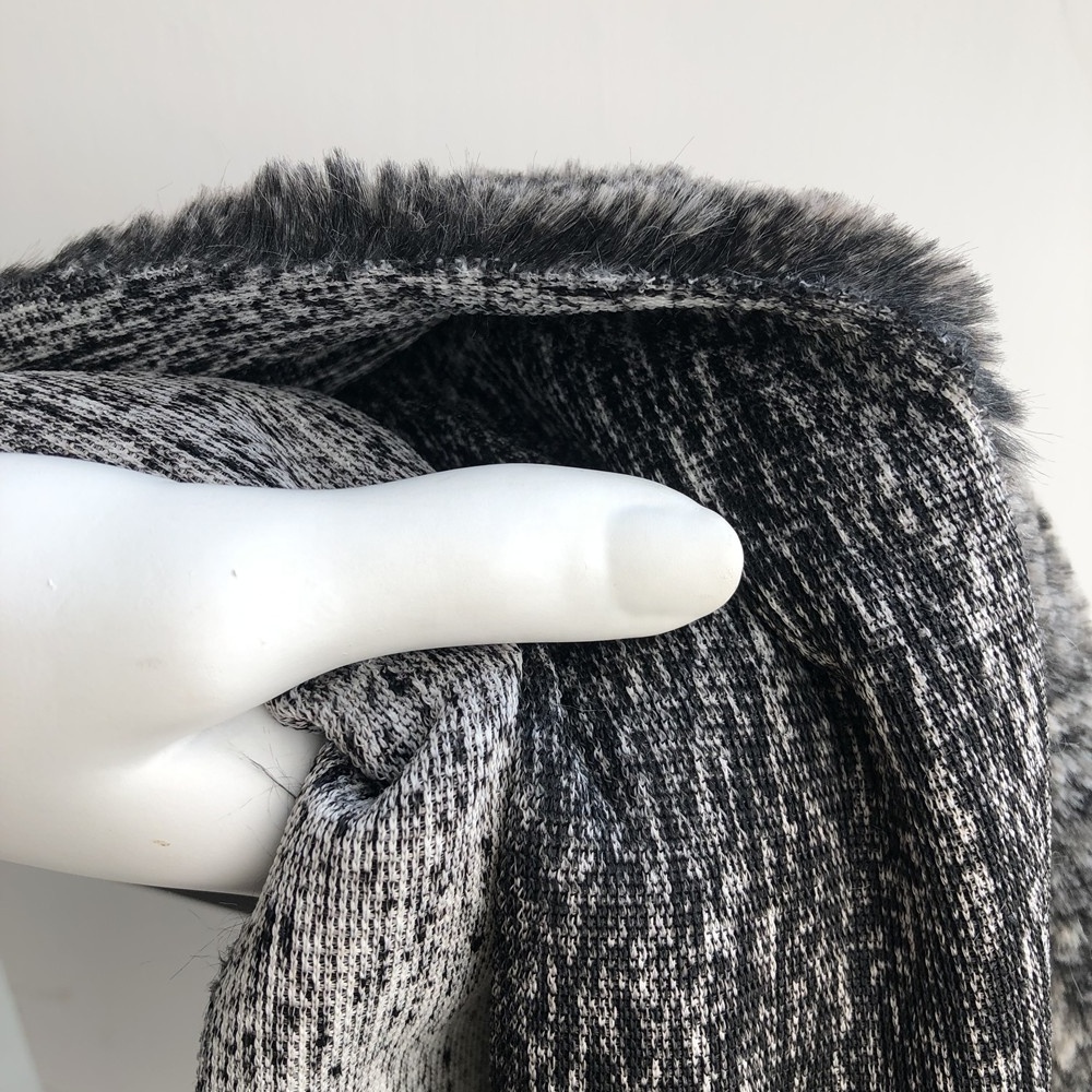 Custom grey brushed soft faux fur cut velvet fabric for toys and clothes