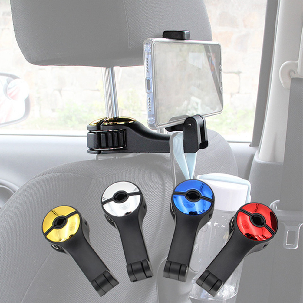 2 In 1 Multi-functional Car Back Seat Headrest Hook Phone Holder for Handbag Car Interior Accessories