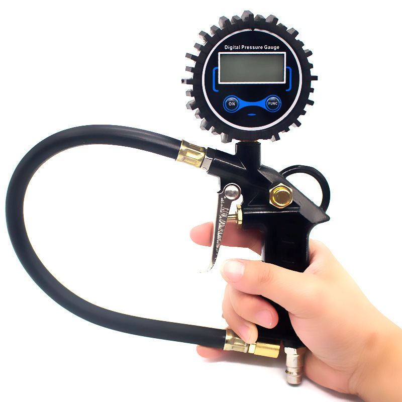 250PSI LED Display Tyre Air Gauge With Dual Head Chuck Rubber Fitting Car Tire Deflator Gun