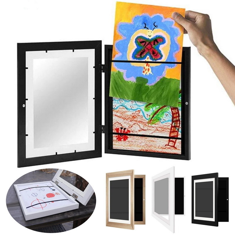 Kids Art Frames A4 Wood Kids Photo Frames Front Opening For Home Decor Kids Artwork Picture Frame