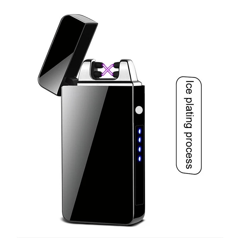 Cigarette double arc flameless windproof electric usb lighter, custom gift electronic plasma lighter