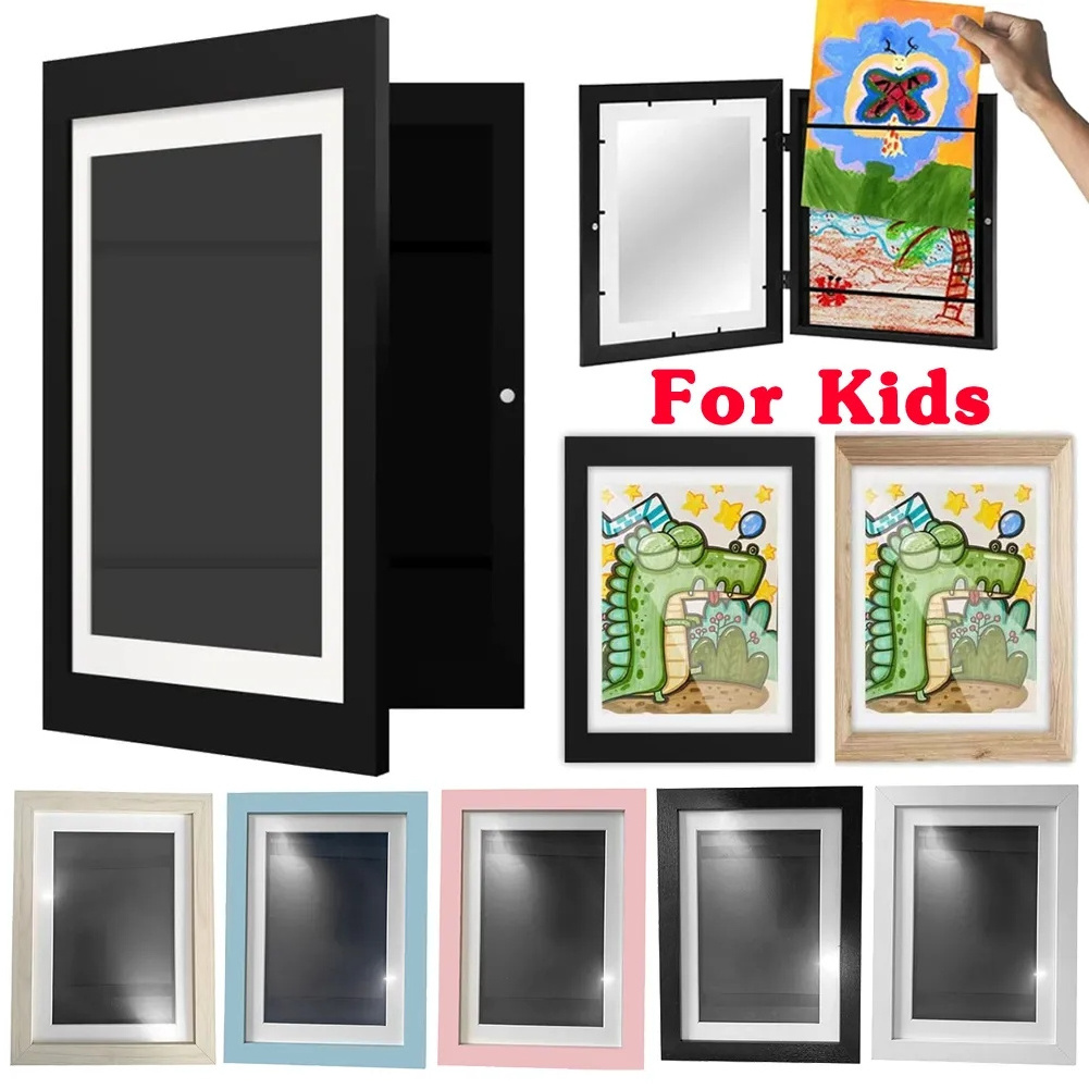 Kids Art Frames A4 Wood Kids Photo Frames Front Opening For Home Decor Kids Artwork Picture Frame