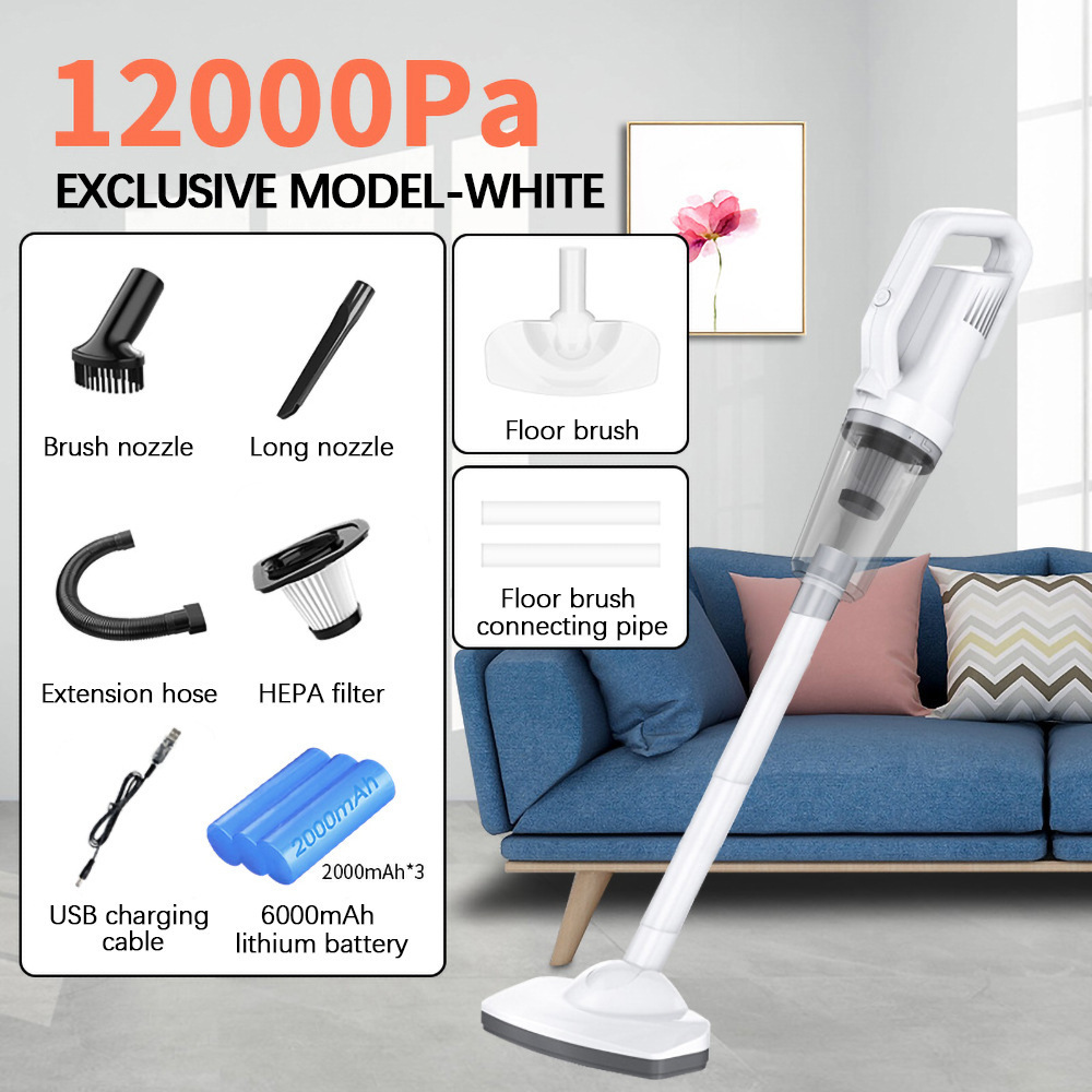 Handheld Vacuum Cleaner for Home Car 12000Pa Big Suction Vacuum Cleaner Collector Aspirator